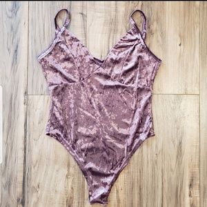 Sexy Crushed Pink Velvet Barbie Unicorn Bodysuit